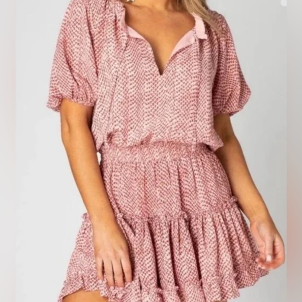 Buddy Love Ray Red Patterned Mini Dress‎